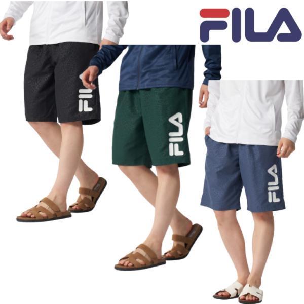 FILA フィラ エンボス柄 ハーフパンツ 426-204 メンズ 水陸両用 トレーニング ストレッチ カジュアル RUNNING FITNESS