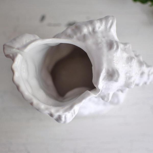 フラワーベース コンク貝 陶器 白 巻貝 ホワイト インテリア 花瓶 オブジェ 西海岸風 かわいい マリン Buyee Buyee Japanese Proxy Service Buy From Japan Bot Online