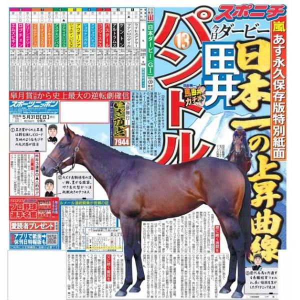 スポーツニッポン東京最終版5月31日付（宅配）