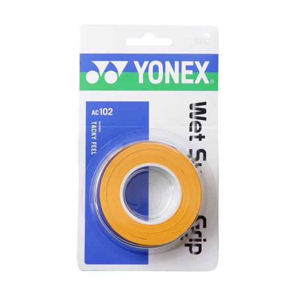 他サイト： ヨネックス YONEX テニス ソフトテニス バドミントン アクセサリ ウェット スーパーグリップ 3本入 AC102 005 オレンジの商品画像