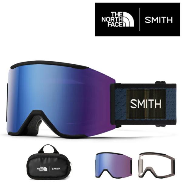 スミス ゴーグル 22-23 SMITH SQUAD MAG TNF Shady Blue x Smith/CP Photochromic Rose Flash/Clear ゴーグル スノーボード スキー 日本正規品 予約