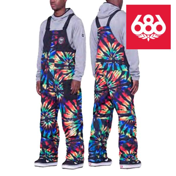 日本正規品 スノーボード ウェア パンツ シックスエイトシックス 686 MEN'S FRONTIER SHELL BIB Grateful Dead Black Tie Dye メンズ ビブパンツ 23-24
