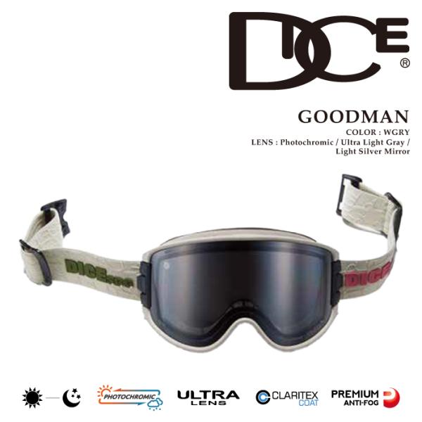DICE（ダイス） 日本正規品 スノーボード ゴーグル DICE GOODMAN W Gry