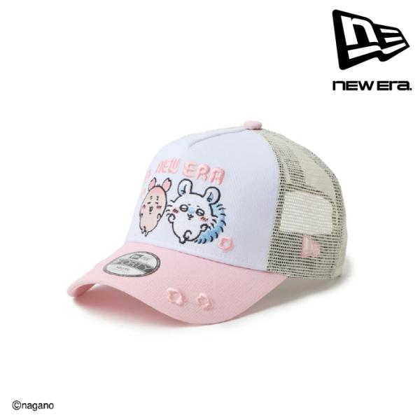日本正規品 ニューエラ NEW ERA キッズ Youth 9FORTY A-Frame トラッカー ちいかわ / モモンガ・古本屋 ピンク 14864475 キャップ 帽子