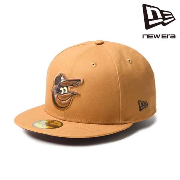 日本正規品 帽子 キャップ ニューエラ NEW ERA 59FIFTY MLB Duck Canvas ボルティモア・オリオールズ ライトブロンズ 14745191