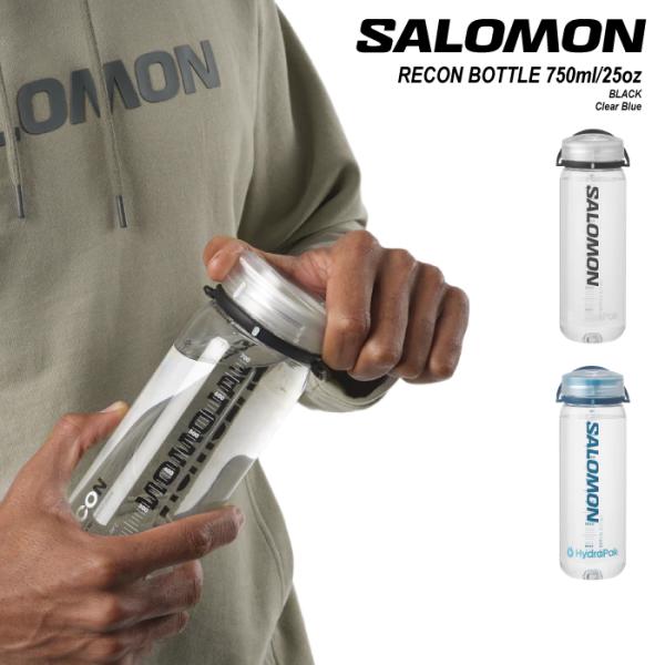 日本正規品 ボトル サロモン SALOMON RECON BOTTLE 750ml/25oz Black / Clear Blue リーコン ボトル ランニング 水筒 2026FW