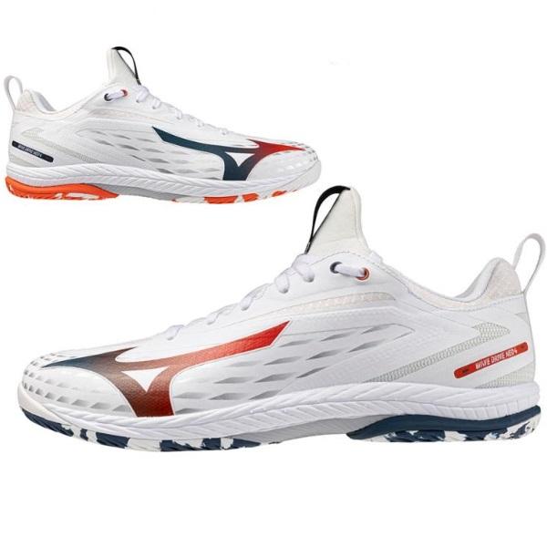 MIZUNO ミズノ ウエーブドライブNEO4(卓球) 卓球シューズ 81GA250031(ホワイト×ブルー×レッド)