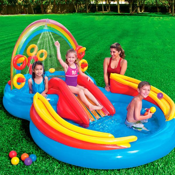 プール 家庭用 57453 INTEX レインボーリングプレイセンター 297×193×高さ135cm ｜ 日本正規品 インテックス
