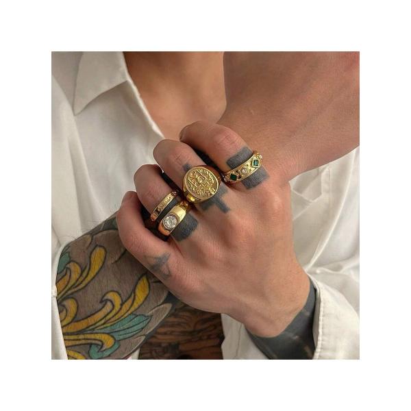 詳細 : ラインストーン着用時期 : デイリー要素 : 多元素スタイル : カジュアルカラー : Yellow Gold素材 : ステンレス鋼