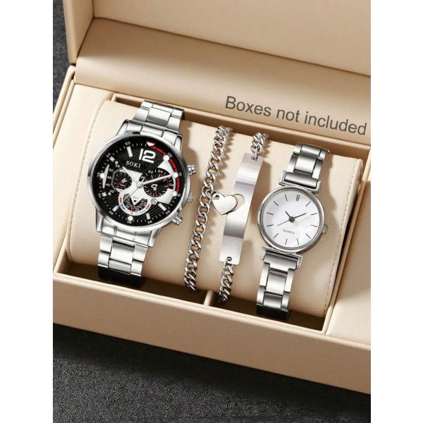 ストラップ素材 : ステンレス鋼要素 : カップルスタイル : カジュアル着用時期 : デイリークオーツ時計 表示タイプ : ポインター時計の形状 : ラウンドストラップの色 : シルバータイプ : 腕時計クオーツ時計 素材 : 亜鉛合金ク...