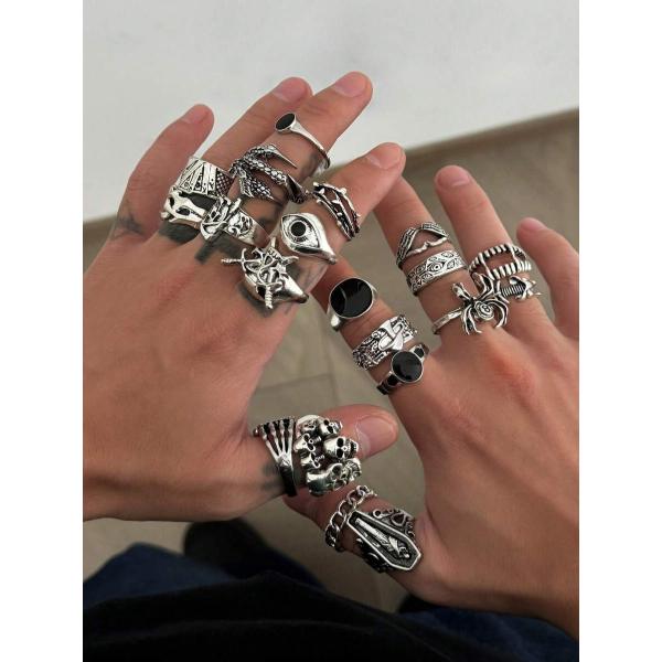 着用時期 : デイリー要素 : レタースタイル : カジュアルカラー : アンティークシルバー素材 : 亜鉛合金