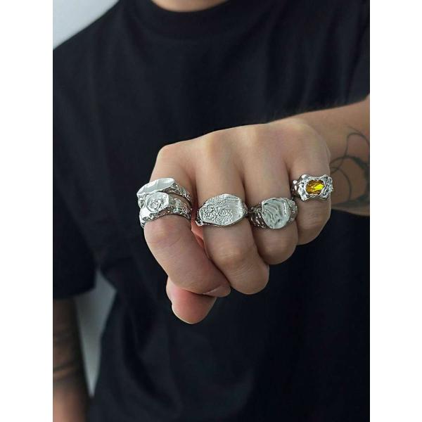 着用時期 : デイリー要素 : レタースタイル : カジュアル詳細 : ラインストーンカラー : シルバー素材 : 亜鉛合金