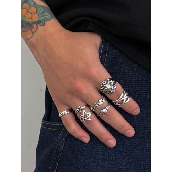 詳細 : ジェムストーン着用時期 : デイリー要素 : スタースタイル : ゴシックカラー : アンティークシルバー素材 : 亜鉛合金