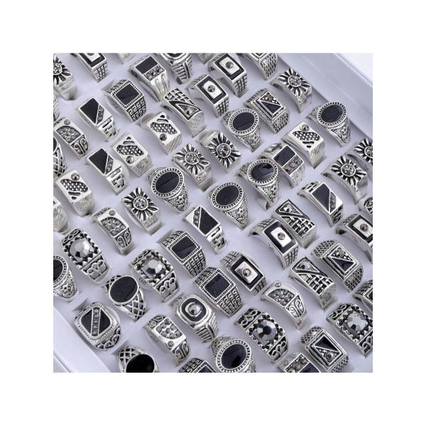 着用時期 : ギフト要素 : 多元素スタイル : Vintageスタイルタイプ : ランダムなシルバーリング10個リング 素材 : 亜鉛合金