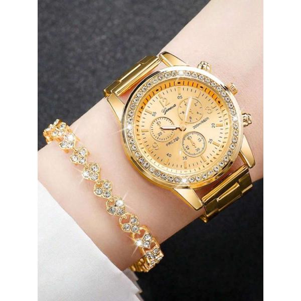 腕時計 レディース セット ファッションゴールドセット: レディース