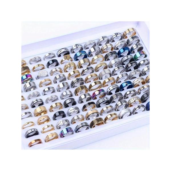 着用時期 : グラマラス要素 : ハートスタイル : カジュアルリング 素材 : ステンレス鋼スタイルタイプ : ランダムなステンレススチールリング 20 個