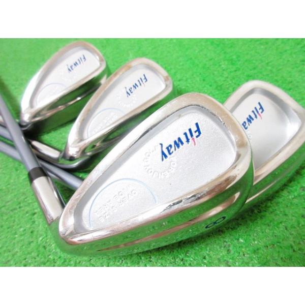 中古 レディース フィットウェイ Fitway アイアンセット 4本 #8,#9,PW,SW 純正カーボン L 右用