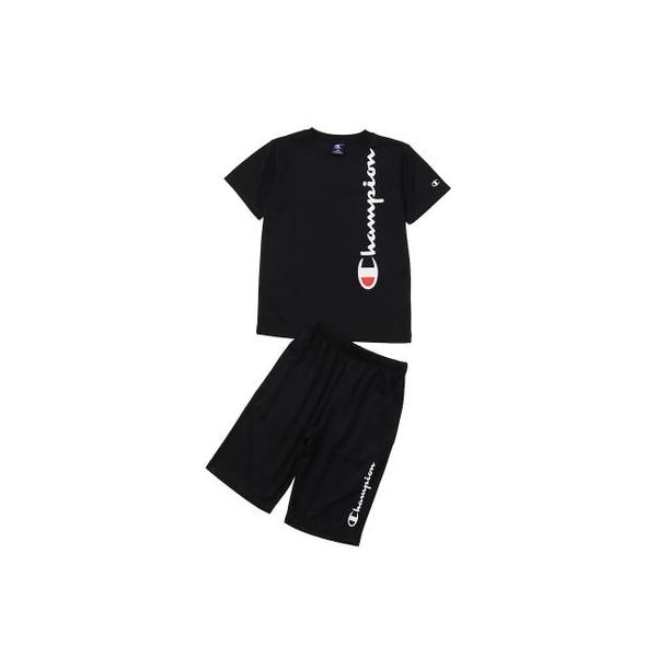 チャンピオン Champion T-SUIT / SET UP ジュニアスポーツウェア Tシャツ ボーイズ ブラックXホワイト CK-VSW03 09W