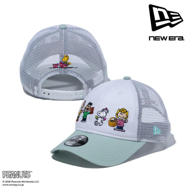 日本正規品  ニューエラ NEW ERA キッズ Youth 9TWENTY トラッカー PEANUTS ピーナッツ EASTER ホワイト/フレッシュミント 15076634  キャップ 帽子