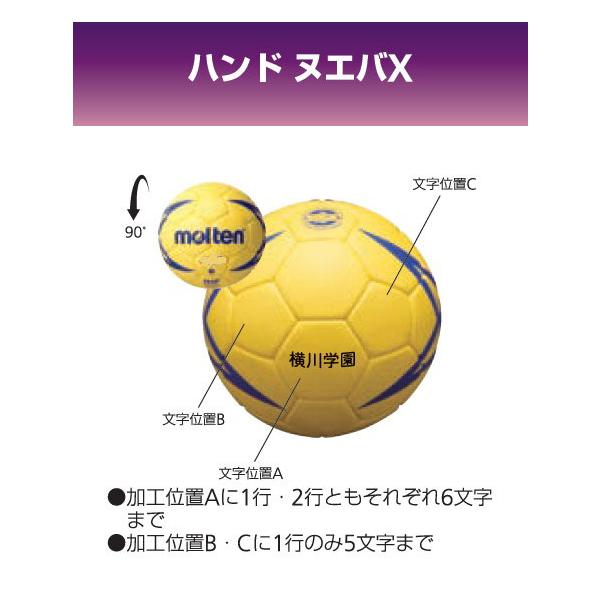 チーム名入りヌエバX3600 モルテン屋外グラウンド専用2号球ハンドボール 1個不可（同じネーム加工2個以上より注文可能） :H2X3600-on:スポーツガイドonline  通販 