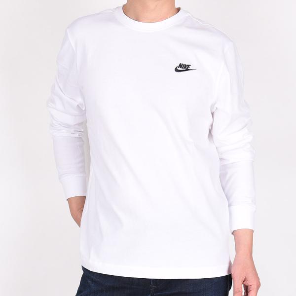 ナイキ nike メンズ 長袖 Tシャツ スポーツウェア トレーニング 運動 ロゴ  クラブ L/S Ｔシャツ AR5194-100  白