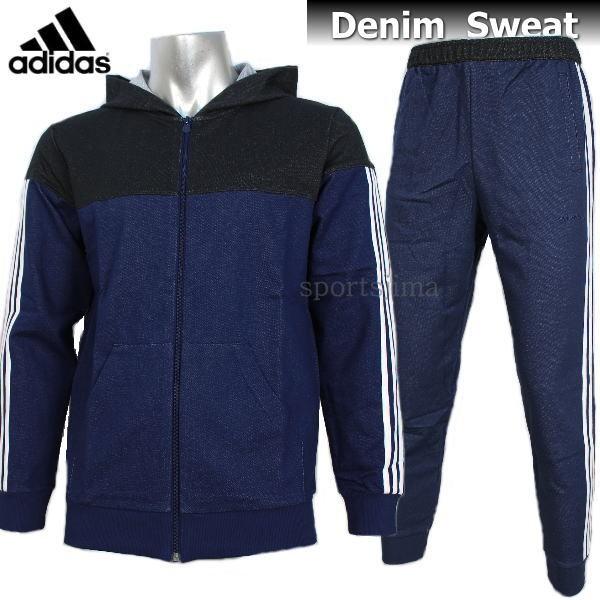 adidas アディダス　セットアップ　デニム風　スウェット　上下XSサイズ adidas - adidas アディダス デニム調 セットアップ 上下セット