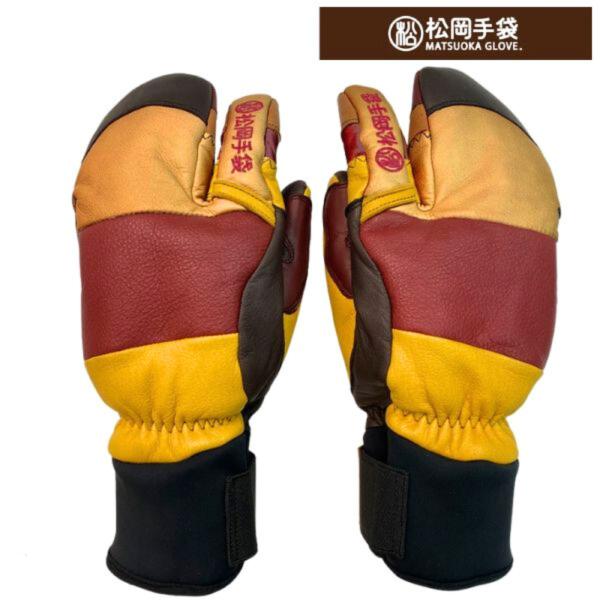 松岡手袋 ミトン グローブ　Lサイズ 松岡手袋 スキー手袋 スキー グローブ サイズL 牛革 やぎ革 限定