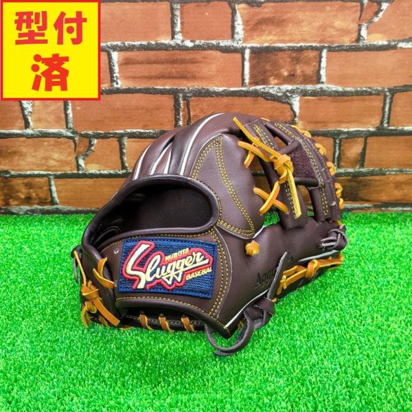 久保田スラッガー 軟式 内野手用グローブ KSN-BR1 バーガンディ 久保田スラッガー（KUBOTA SLUGGER） 型付け済み グラブ 軟式内野手用
