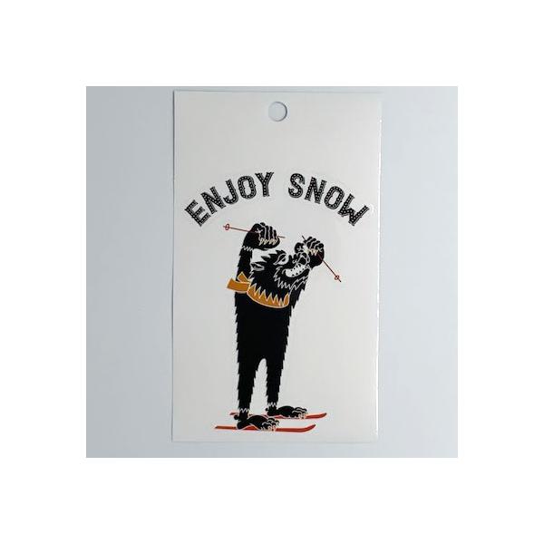 ステッカー スノーボード スキー 車 パソコンなどに ENJOY SNOW 黒
