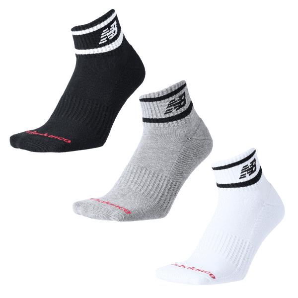 newbalance ニューバランス 3足組ソックス ミッドレングス3Pソックス 靴下 ユニセックス 男女兼用 LAS55637 1個までメール便OK
