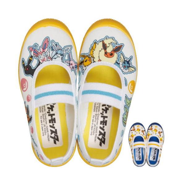 ASAHI アサヒシューズ 上履き 上靴 スクールシューズ ポケモン イーブイ ピカチュウ 日本製 キッズ ジュニア 子供用 KD37241 KD37242