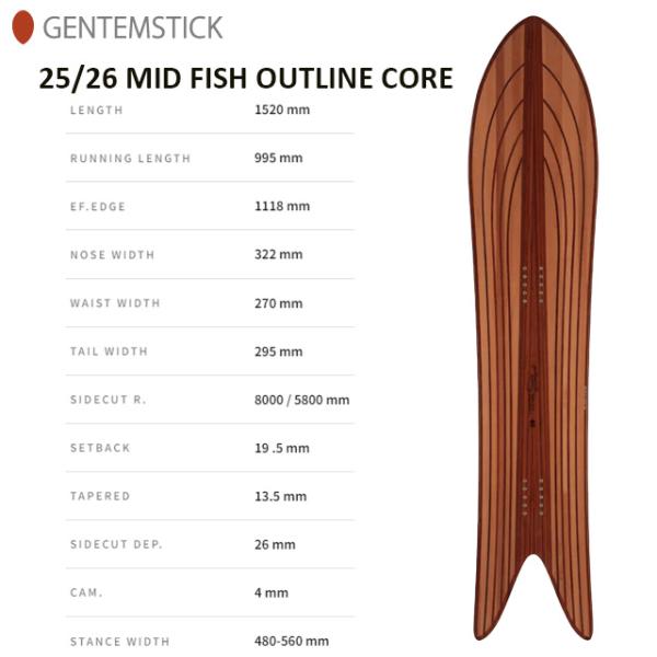 ゲンテンスティックMID FISH OUTLINE CORE 152 GENTEMSTICK】ゲンテンスティック【MID FISH OUTLINE CORE】2025