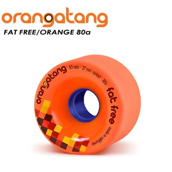 【ORANGATANG】 オランガタン 【FAT FREE WHEELS 65mm】 ファットフリー ORANGE 80a スケートボード ウィール ロンスケ
