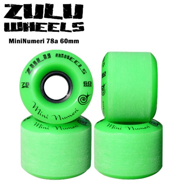 【Zulu Wheels】 ズールーウィール 【Mini Numeri 78A 60mm Green】 ミニヌメリ 78A 60mm グリーン スケートボード ウィール ロンスケ