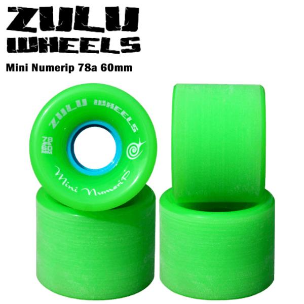 【Zulu Wheels】 ズールーウィール 【Mini Numerip 78A 60mm Green】 ミニヌメリップ 78A 65mm グリーン スケートボード ウィール ロンスケ