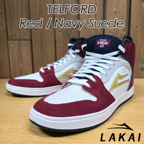 【LAKAI】 ラカイ 【TELFORD】テルフォード Red/NavySuede レッド/ネイビースエード スニーカー スケートボード SK8 スケシュー スケボー
