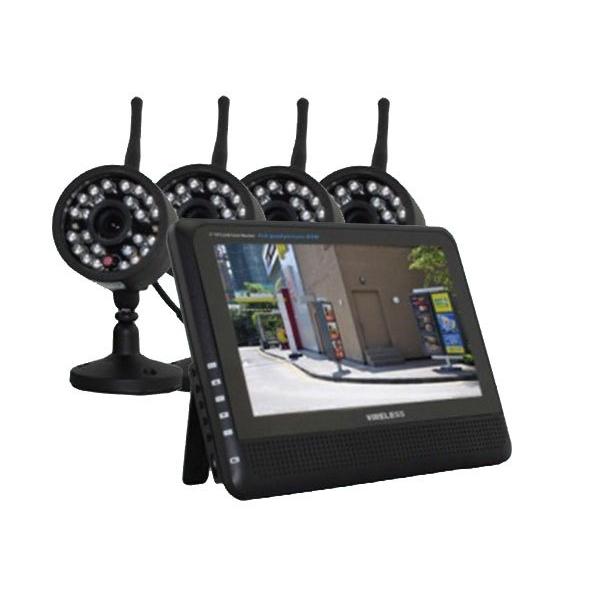 ワイヤレス防犯カメラ4台セット 防犯カメラ 4台 無線 ワイヤレス モニター2.4GHz : スプリング - 通販