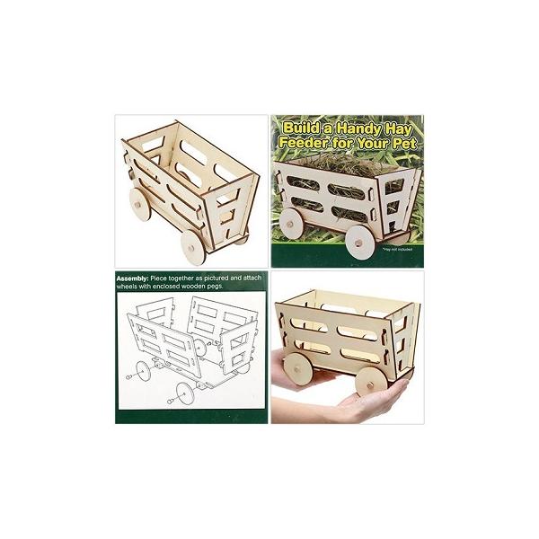 ウサギやモルモットなどに使用できる組立式のトレーラー型牧草フィーダーです。全て天然木でできているので、安心してご使用いただけます。簡単に組み立てることができるのですぐに設置できます。【対象】うさぎ・モルモット・デグー・チンチラなどの小動物【...