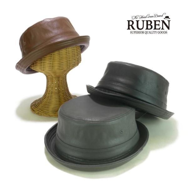 帽子 ポークパイ ハット【 Ruben 】エコレザー 3種類 おしゃれ  人気  シンプルなデザイン