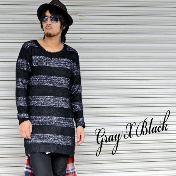 メンズ ロング丈スリットボーダーニットセーター モヘア クルーネック 丸首 ロングニット 長袖セーター 長袖ニット ホワイト グレー レッド ブラック 4902 43 Buyee Buyee 일본 통신 판매 상품 옥션의 대리 입찰 대리 구매 서비스