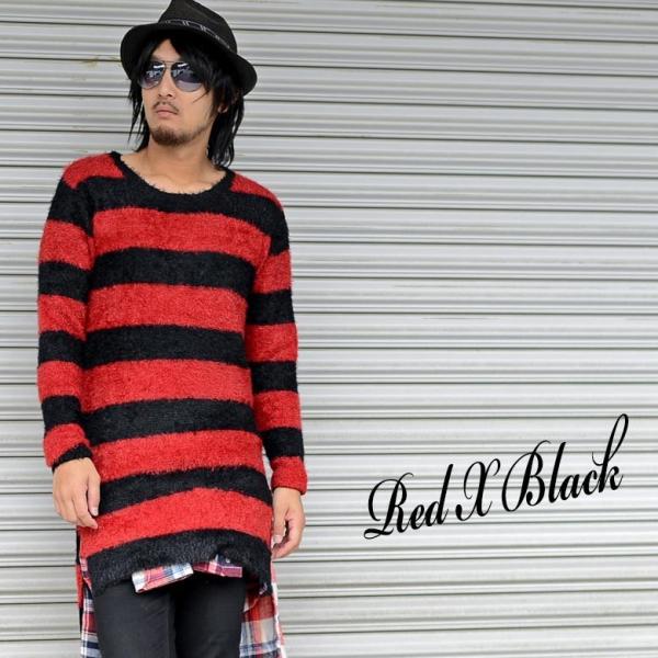 メンズ ロング丈スリットボーダーニットセーター モヘア クルーネック 丸首 ロングニット 長袖セーター 長袖ニット ホワイト グレー レッド ブラック 4902 43 Buyee 日本代购平台 产品购物网站大全 Buyee一站式代购 Bot Online