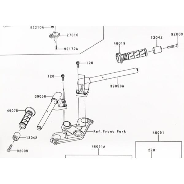 カワサキ（Kawasaki） ニンジャ250R(EX250K) ハンドルグリップ 左右 図