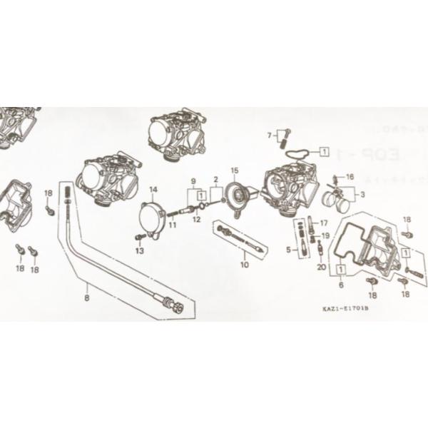 ホンダ（HONDA） CBR250RR(MC22) フロート 1台分 図中(3番) 16013-MV4