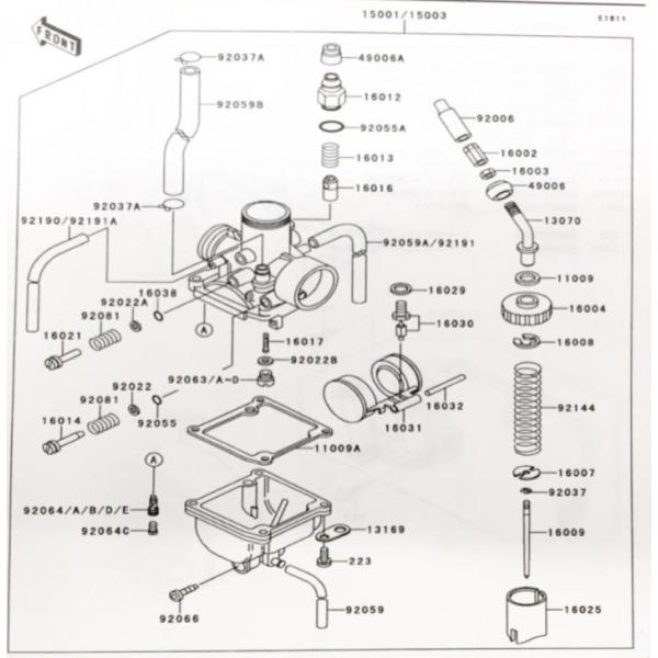 カワサキ KSR-II(MX080B) B5/B6 96年モデル以降 キャブレター 図