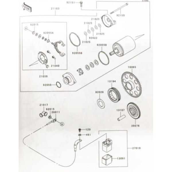 スターターモーターマグネト 21163-3712 JB650 JF650 JH1100 JH750