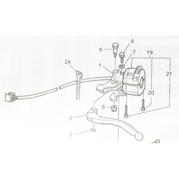 きーん ヤマハ発動機 SR400(1JR) ハンドルスイッチ 左 図中(19番) 1JN-83972