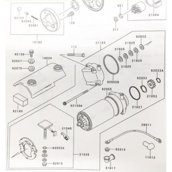カワサキ ゼファー750(ZR750C) セルモーター (スターター カワサキ ゼファー750(ZR750C) セルモーター (スターター