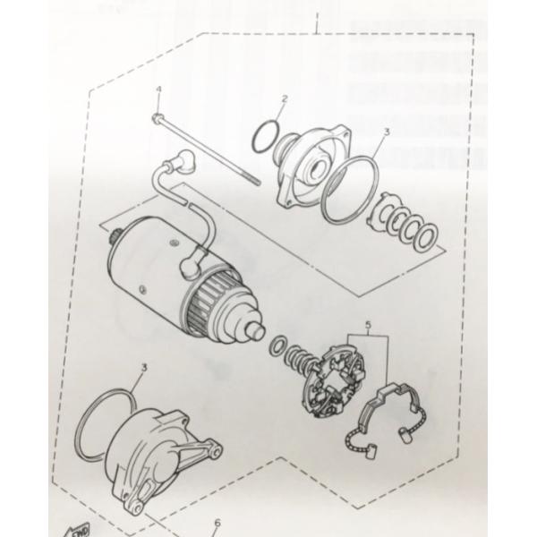 xjr400 純正セルモーターブラシ 送料無料》ヤマハ純正 セルモーター用 ブラシホルダーASSY 3KS