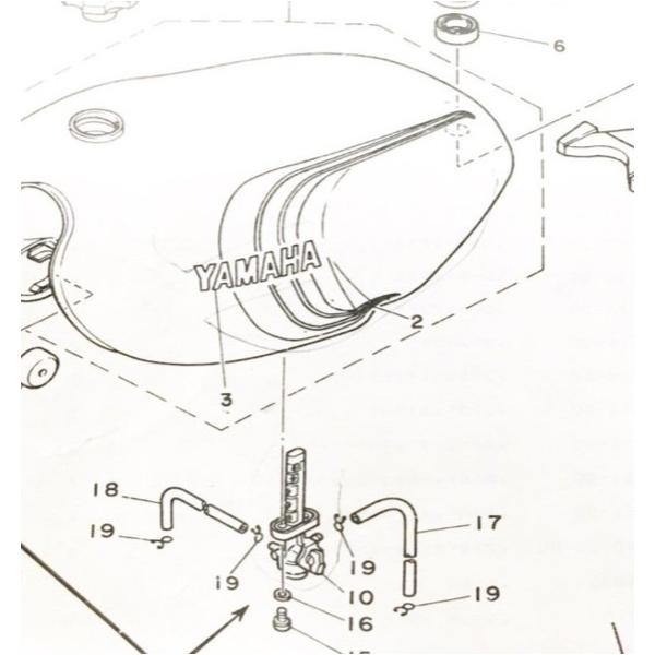 リプロ 2点留め対応 エルシノア250 MT250 燃料コック ガソリンコック Amazon | フューエルコック 燃料コック RZ250/XT250/XT250T/TW125