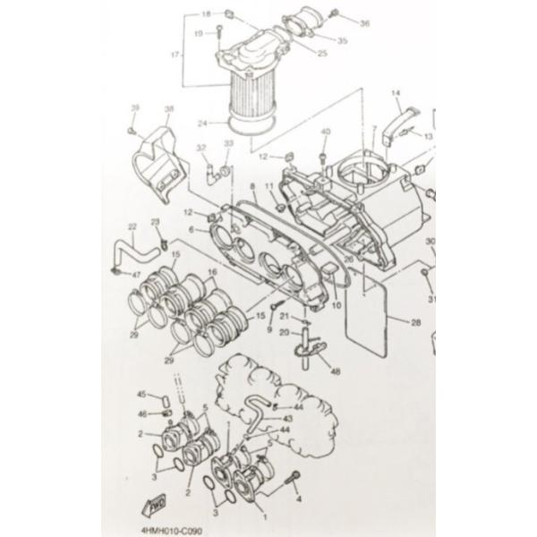 ヤマハ発動機 XJR400R(RH02J) インシュレーター&Oリング 1台分 ヤマハ発動機 XJR400R(RH02J) インシュレーター&Oリング 1台分